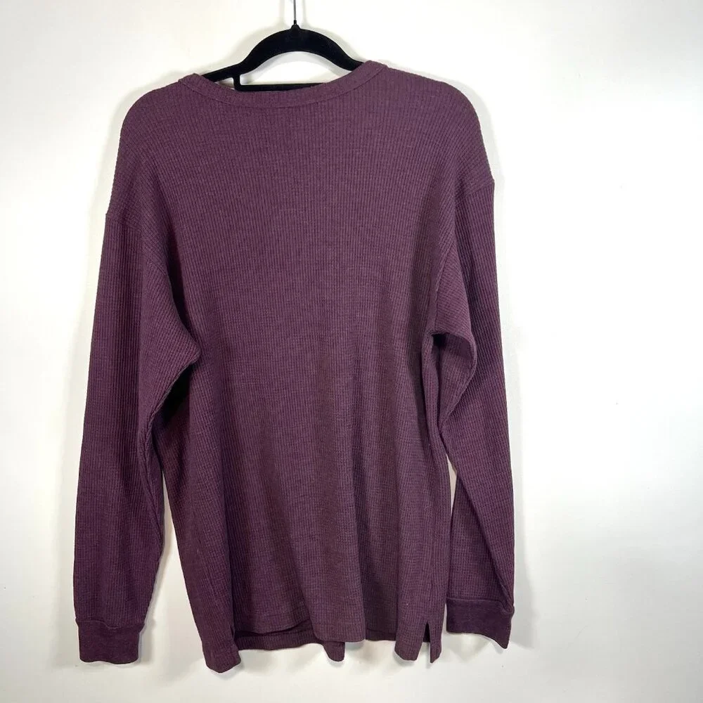 Victoria's Secret Purple Sleepwear Thermal Waffle Shirt Henley‎ Women’s Size L